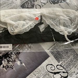 a white and black bralette